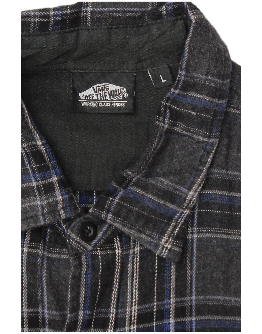 Vans Chemise en flanelle pour hommes, grand carreaux en coton gris