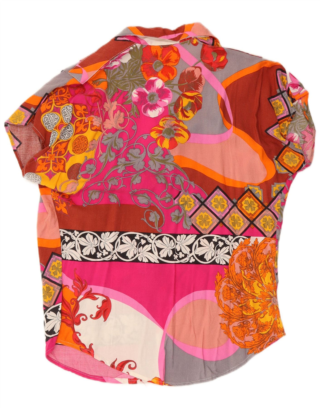 ALBA FORNARI Chemise surdimensionnée pour femme UK 10 Petit patchwork multicolore