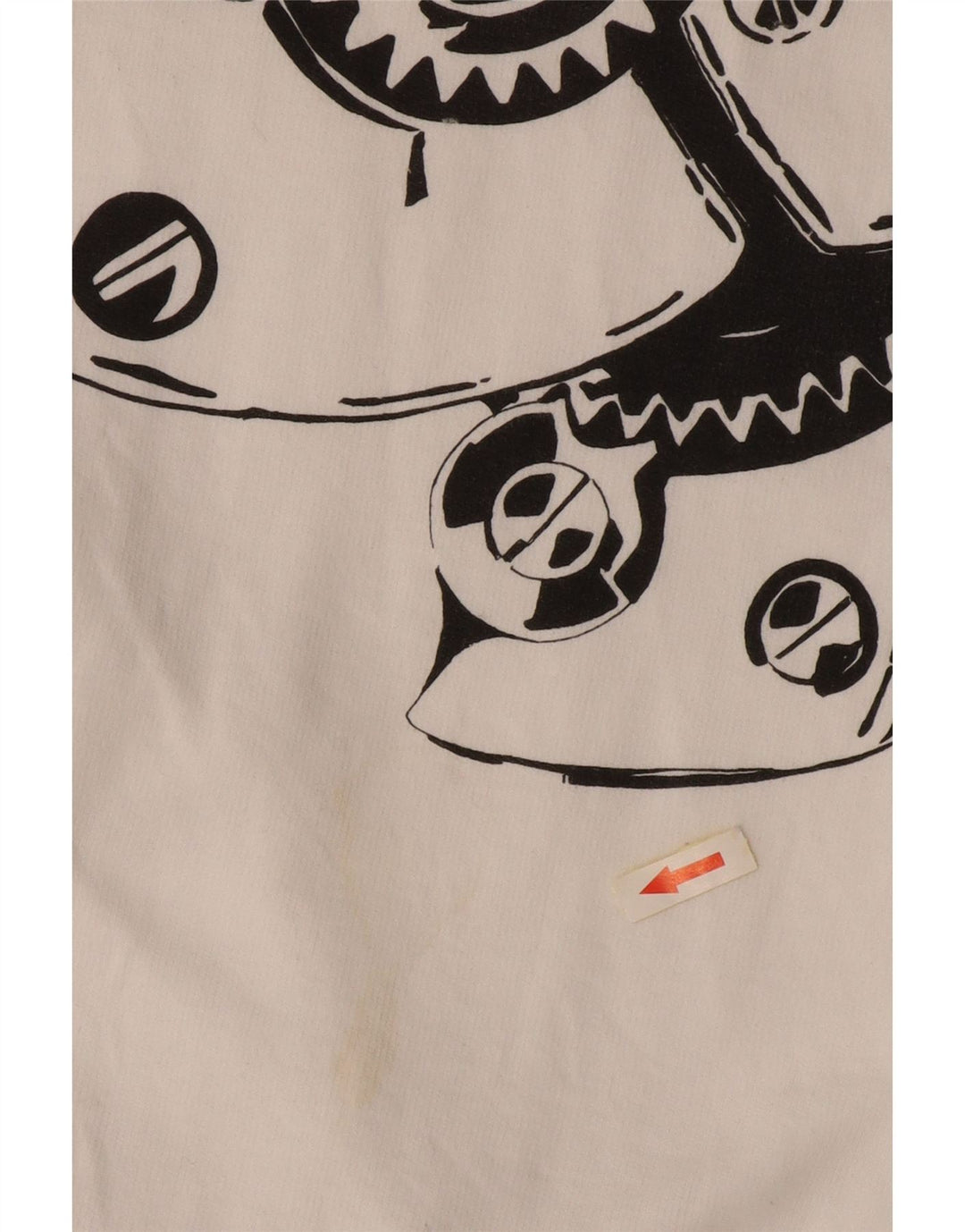 VINTAGE Sweat-shirt graphique à col zippé pour homme 2XL en coton blanc