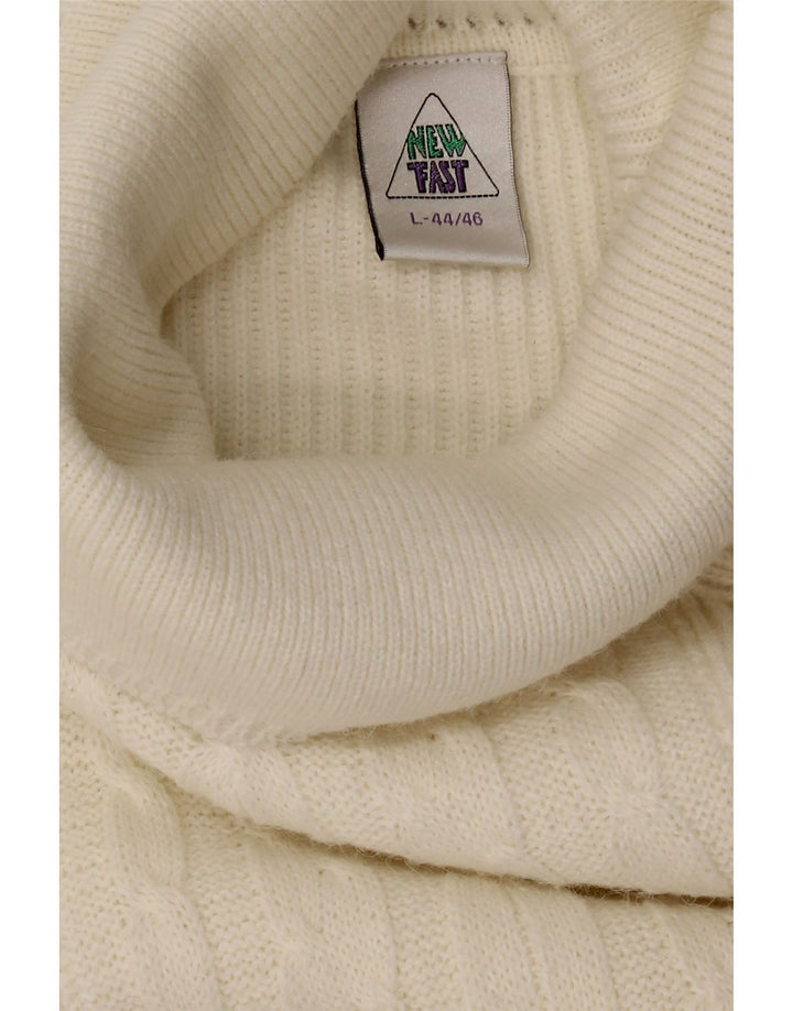 NEW FAST Womens Oversized Roll Neck Jumper Sweater UK 16 Large White Vintage New Fast and Second-Hand New Fast from Messina Hembry 