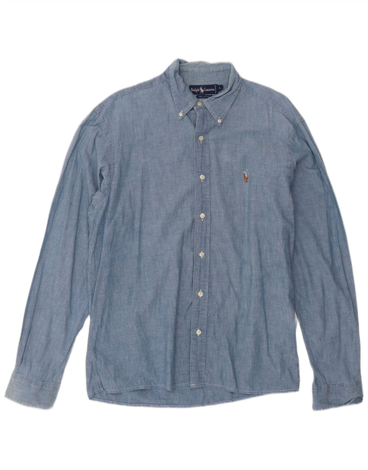 Ralph Lauren Chemise Homme Grand Bleu Coton