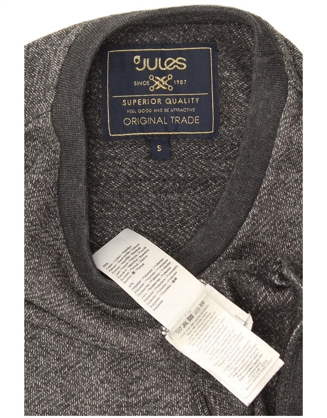 Jules Sweat-Shirt Pull Petit Gris Coton Homme