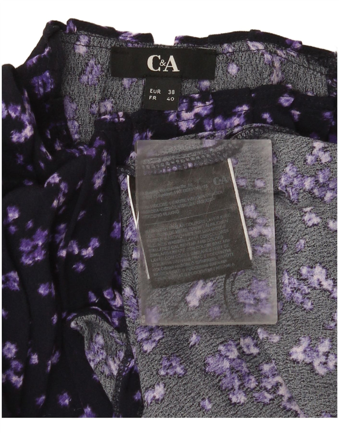 C&A Chemisier Femme EU 38 Medium Purple Floral Viscose