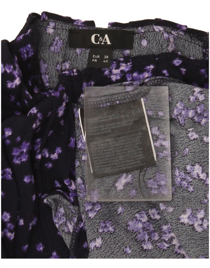 C&A Chemisier Femme EU 38 Medium Purple Floral Viscose