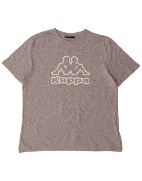 KAPPA T-Shirt Graphique Homme Grand Gris Moucheté Coton