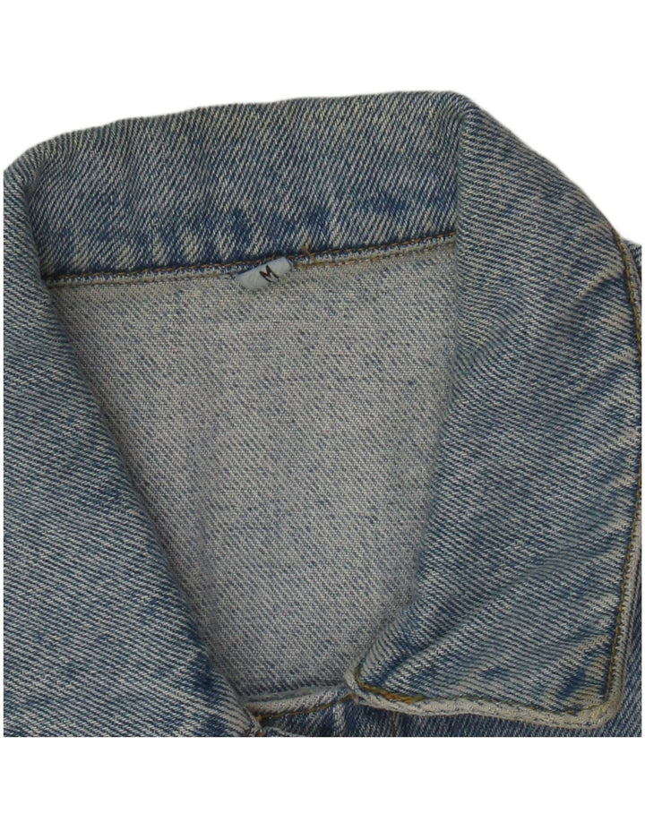 VINTAGE Femme Denim Gilet UK 14 Coton Bleu Moyen