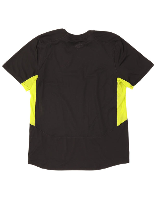 Nike Hommes Dri Fit T-Shirt Haut Large Noir Colorblock Polyester