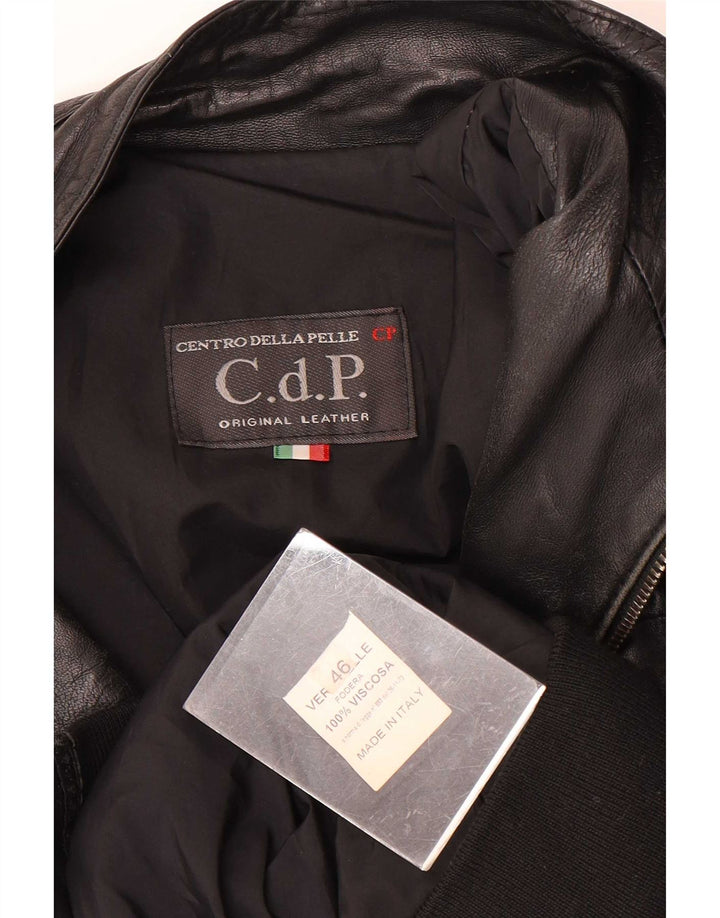 C.D.P. Veste En Cuir Homme IT 46 Petit Noir