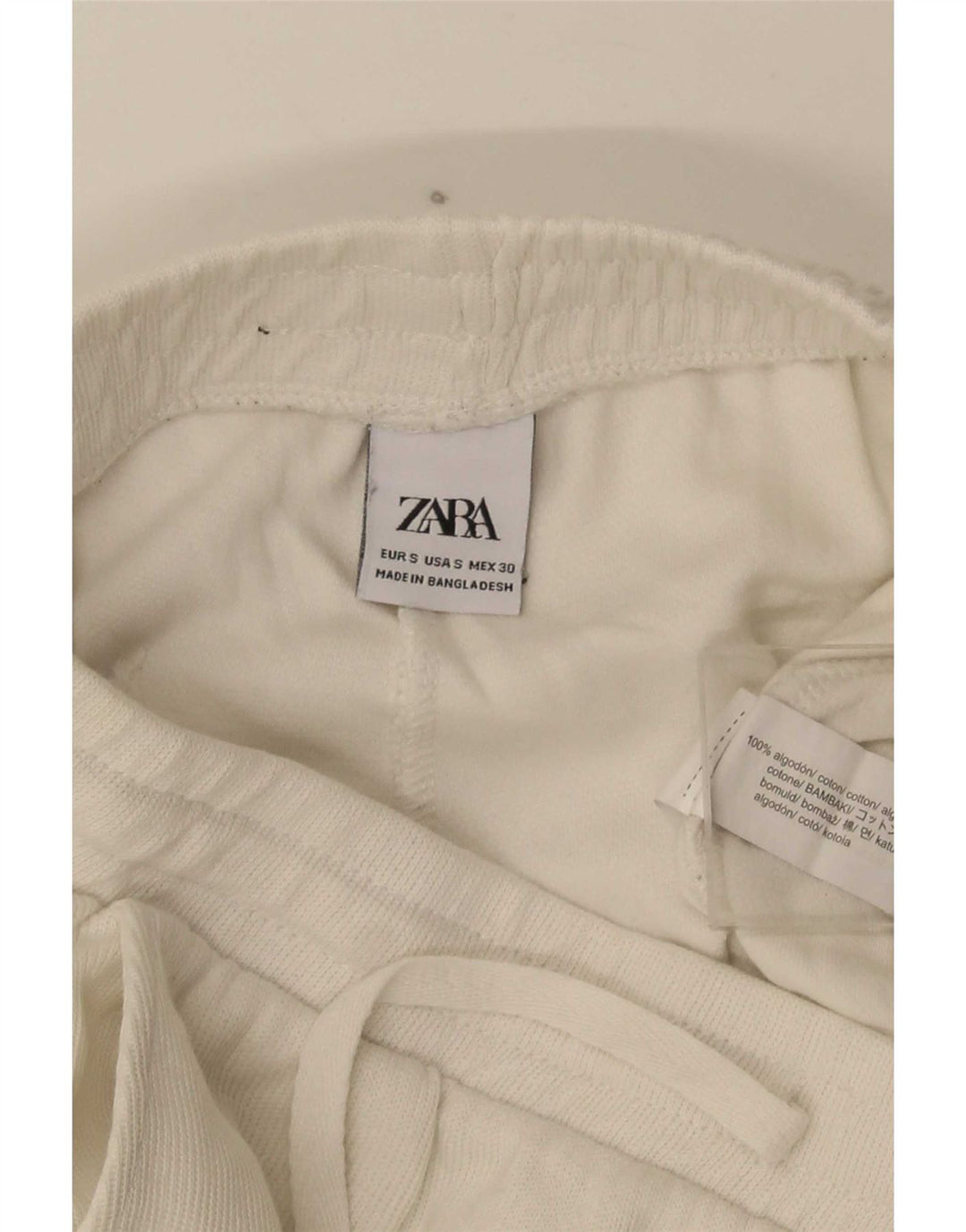 Zara Short de sport homme petit coton blanc