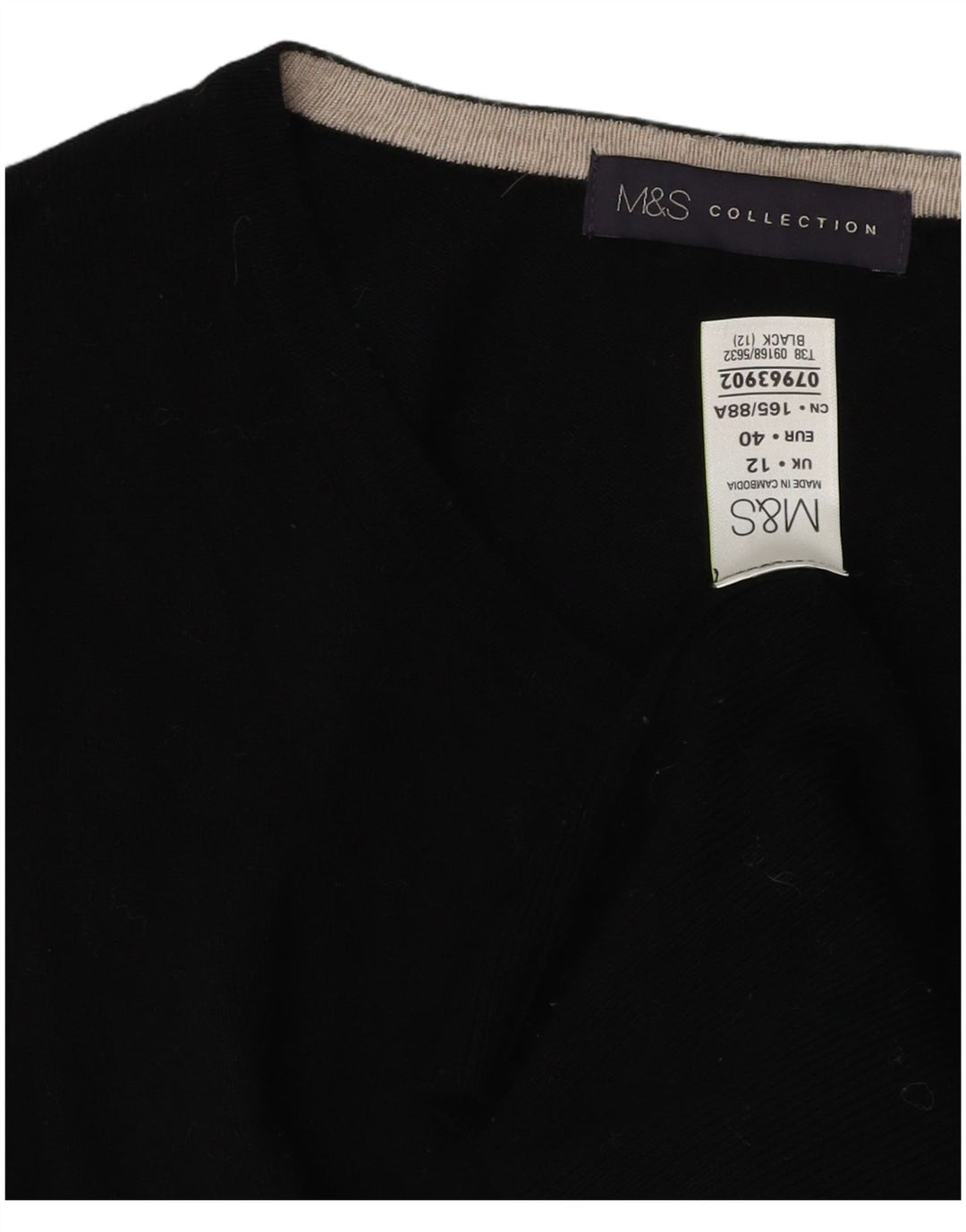Marks & Spencer Pull Cardigan Femme UK 12 Medium Noir Viscose