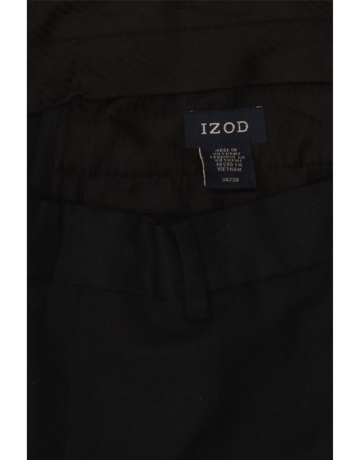 IZOD Mens Straight Chino Trousers W34 L27 Navy Blue Polyester Vintage Izod and Second-Hand Izod from Messina Hembry 