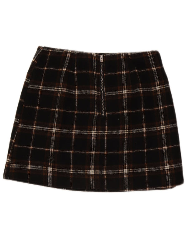 Hollister Mini-jupe taille haute pour femme Petit W27 Noir Plaid Polyester