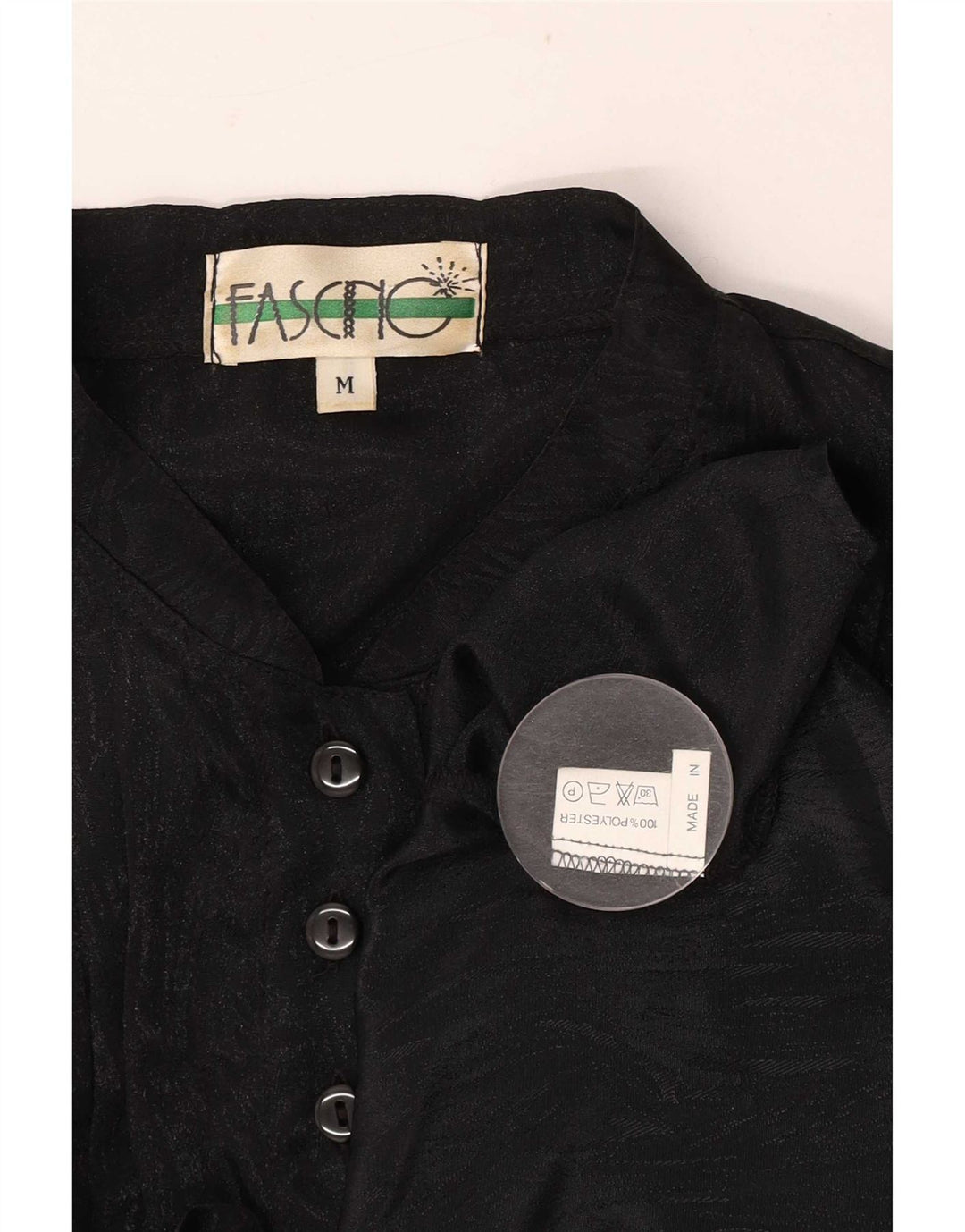 Fascino Chemise Chemisier Femme UK 44 Moyen Noir Imprimé Animal Polyester