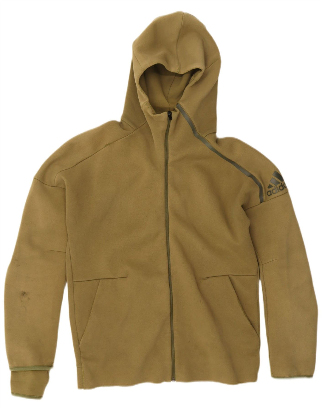 Adidas Pull à capuche zippé graphique pour hommes, grand kaki