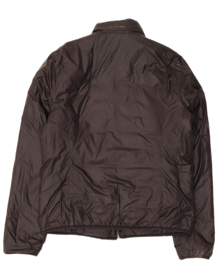 Calvin Klein Jeans Veste réversible pour femme UK 14 Medium Noir Polyamide