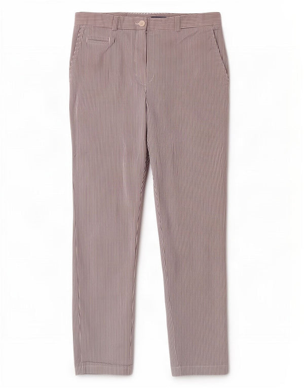 Marks & Spencer Pantalon chino pour femme UK 12 Medium W32 L29 Blanc à fines rayures