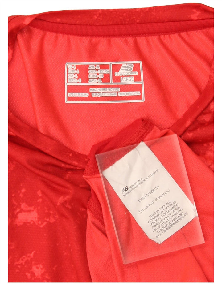 New Balance Haut à manches longues pour hommes en polyester Tie Dye rouge grand