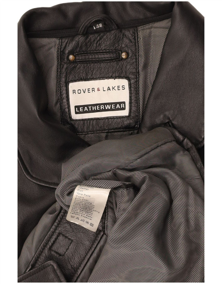 ROVER&LAKES Manteau en Cuir Homme IT 48 Cuir Noir Moyen