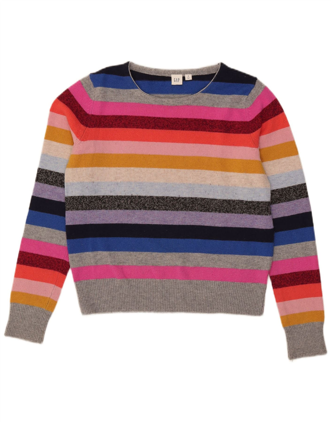 Gap Pull Col Bateau Femme UK 14 Medium Multicolore Rayé
