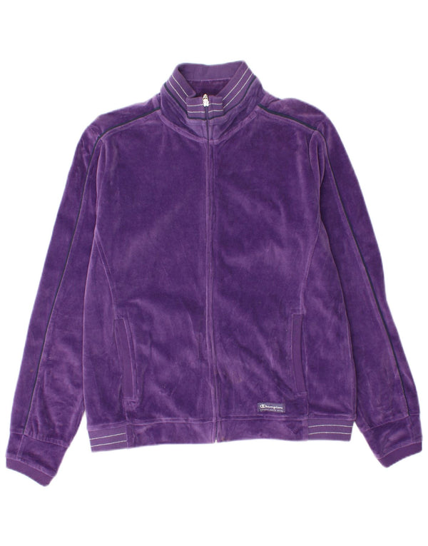 CHAMPION Veste de survêtement en velours pour femme UK 14 Coton violet moyen