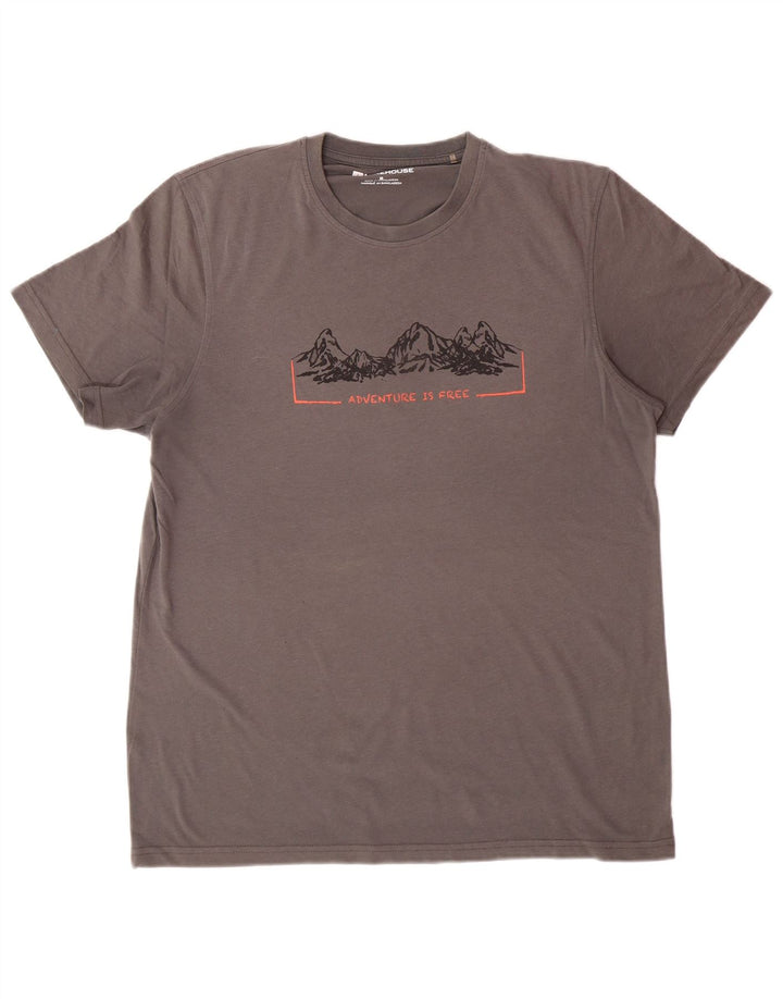 MOUNTAIN WAREHOUSE T-Shirt Graphique Homme Gris Moyen