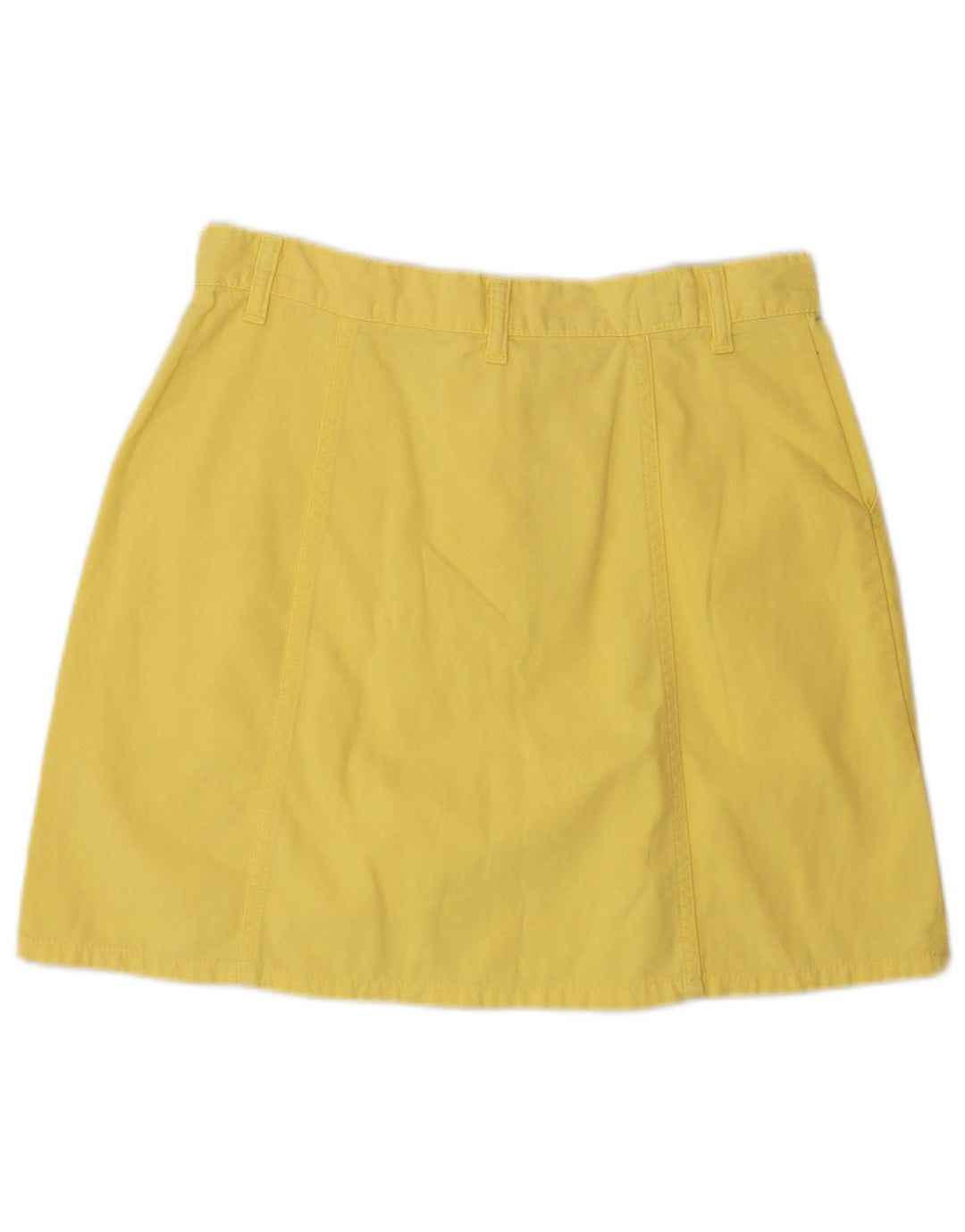 Benetton Mini Jupe Femme IT 44 Medium W28 Jaune Coton