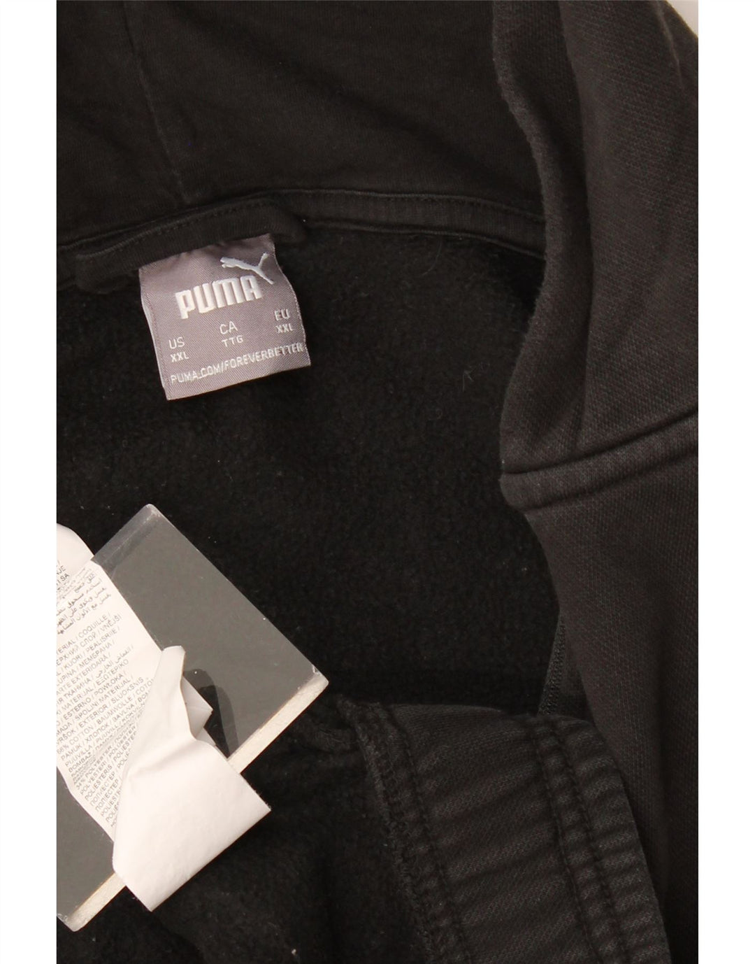 PUMA Pull à capuche zippé pour homme 2XL en coton color block noir