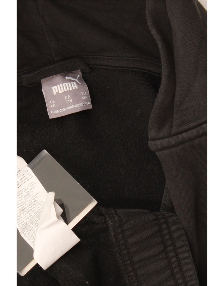 PUMA Pull à capuche zippé pour homme 2XL en coton color block noir