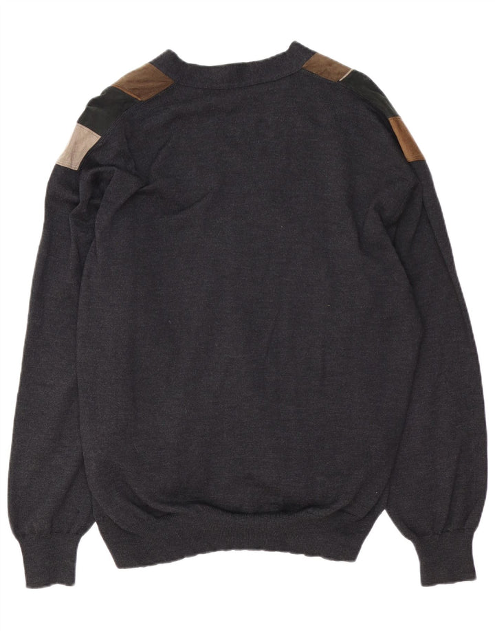 DALMINE Pull Cardigan en Daim pour Homme IT 52 Grand Gris Colorblock