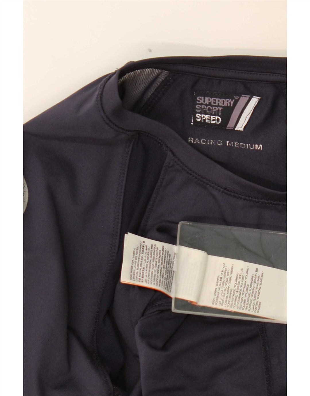 Superdry Haut graphique à manches longues pour femme UK 12 Bleu marine moyen Colourblock
