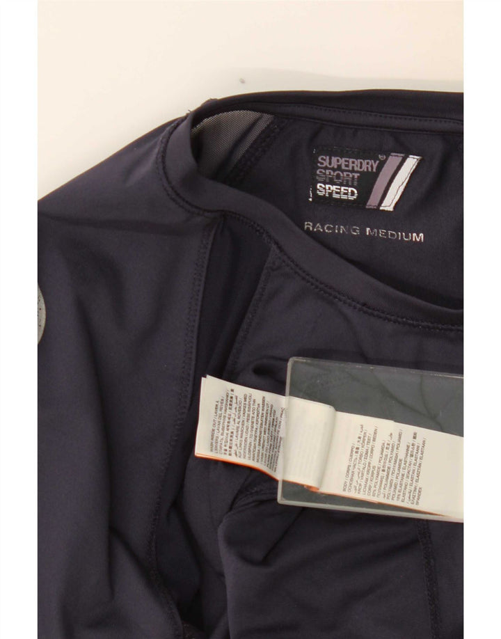 Superdry Haut graphique à manches longues pour femme UK 12 Bleu marine moyen Colourblock