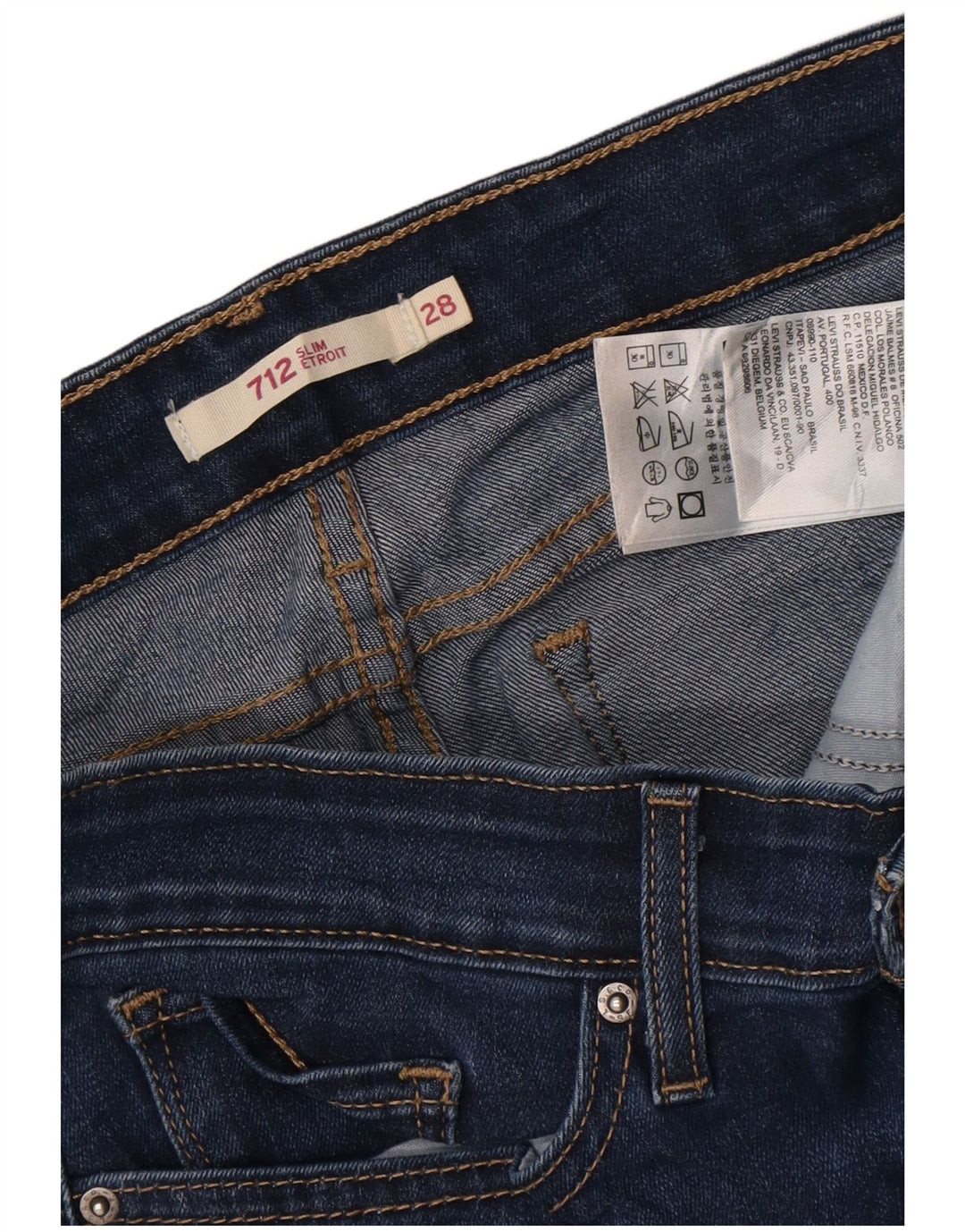 Levi's Jean Slim 712 Femme W28 L31 Bleu Coton