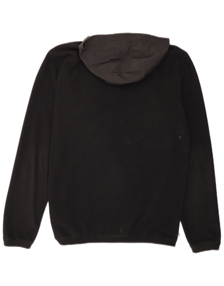 ADIDAS Pull à capuche en polaire avec col zippé pour homme Taille S Noir Colorblock