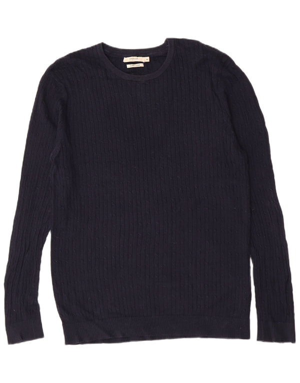 Jack & Jones Pull à col rond coupe slim pour homme XL Bleu marine Coton