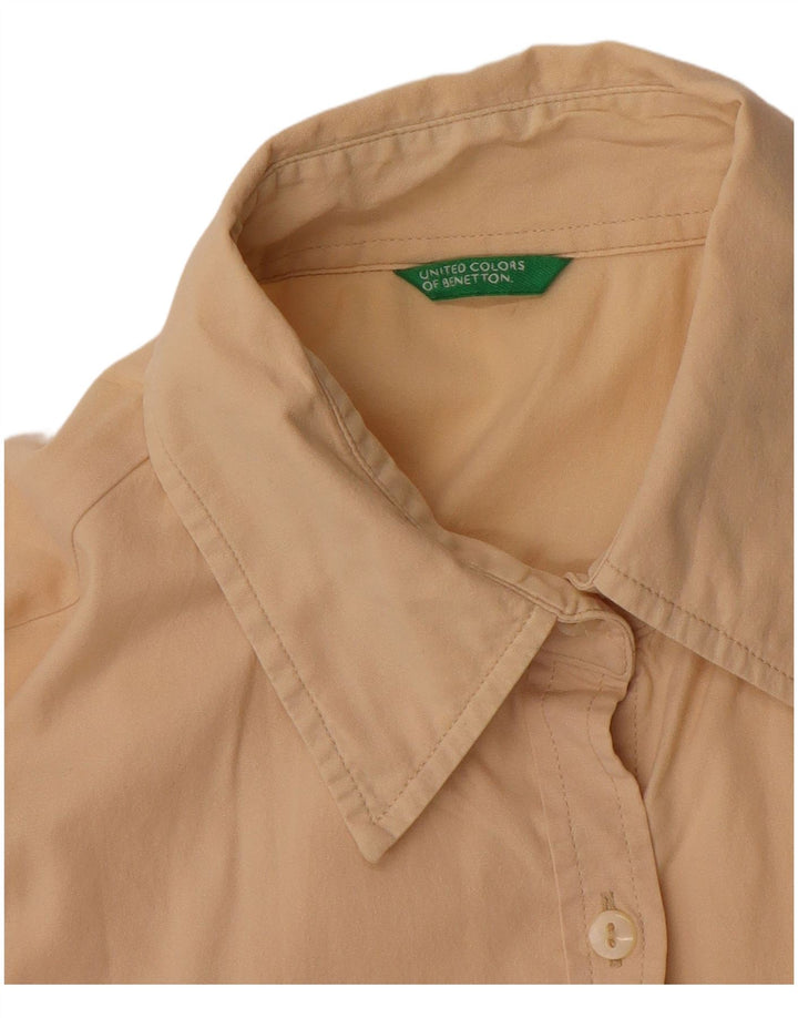 Benetton Chemise Femme UK 12 Beige Moyen