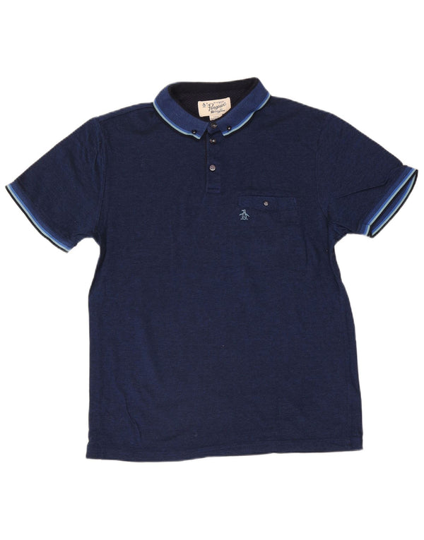 Penguin Polo Homme Large Bleu Marine Rayé Coton