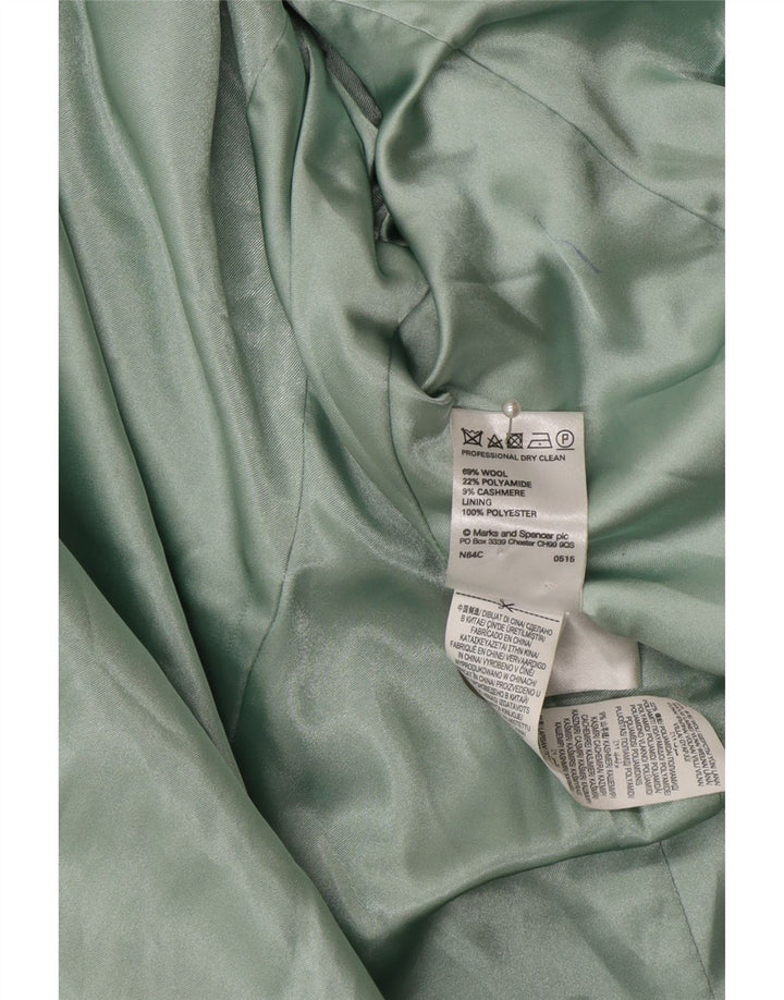 Marks & Spencer Manteau double boutonnage pour femme UK 16 Grande laine verte