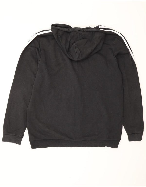 ADIDAS Pull à capuche zippé pour homme XL en coton noir