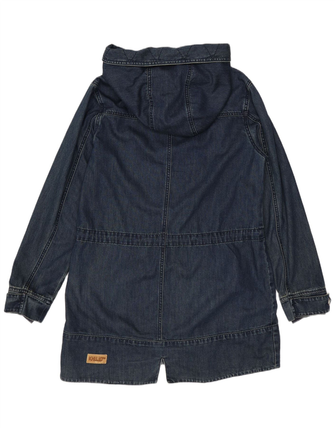 KHUJO Duffle-coat à capuche pour femme UK 44 en coton bleu marine moyen