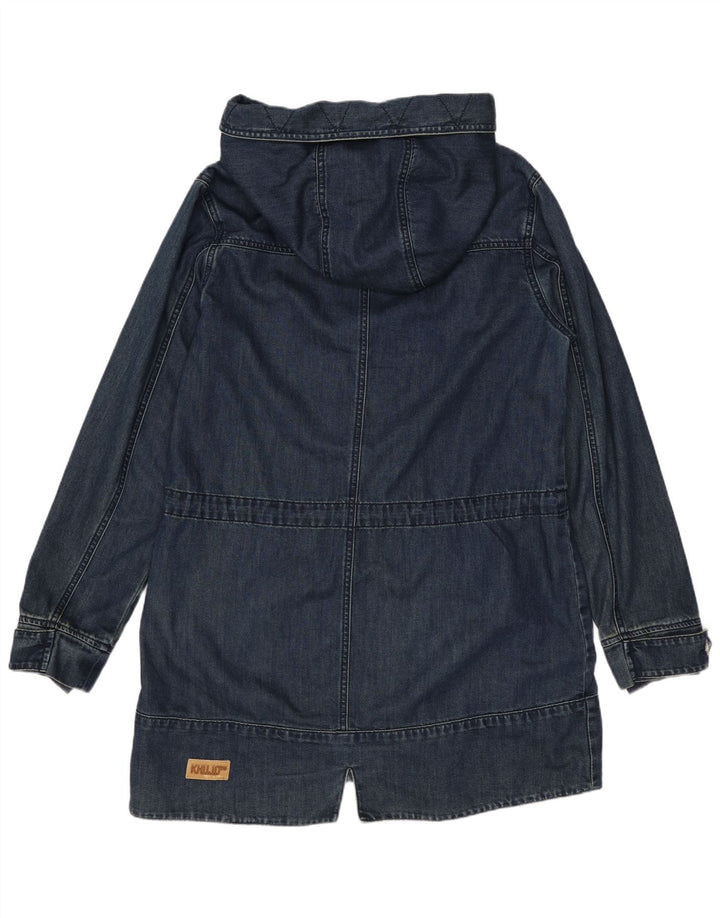 KHUJO Duffle-coat à capuche pour femme UK 44 en coton bleu marine moyen
