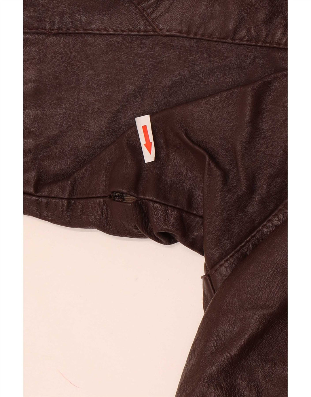 veste en cuir femme vintage UK 14 Grand Brun