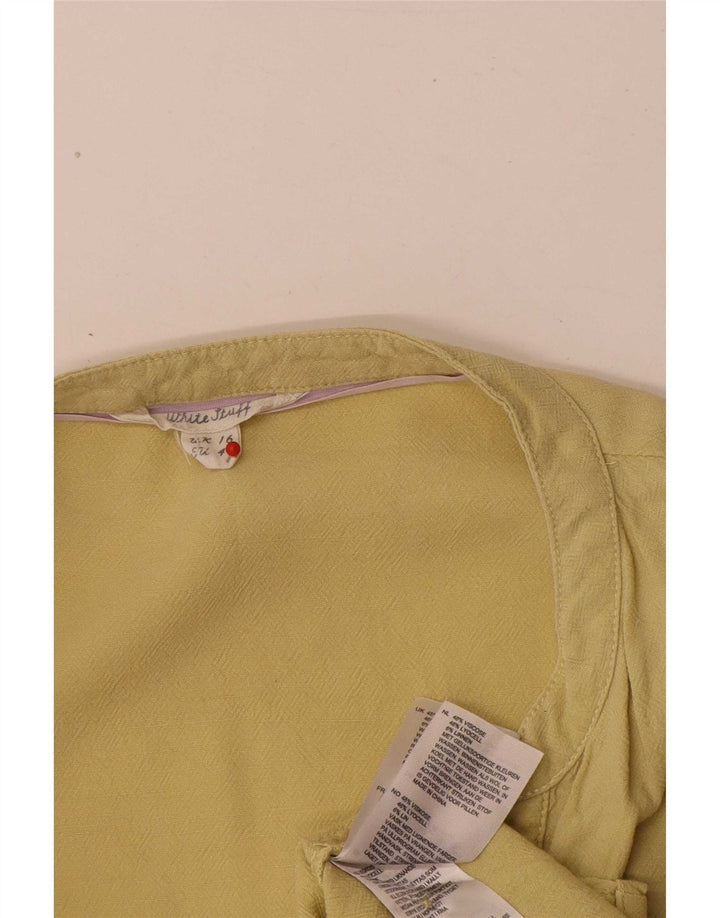Robe à volants White Stuff pour femme UK 46 Large Viscose Jaune
