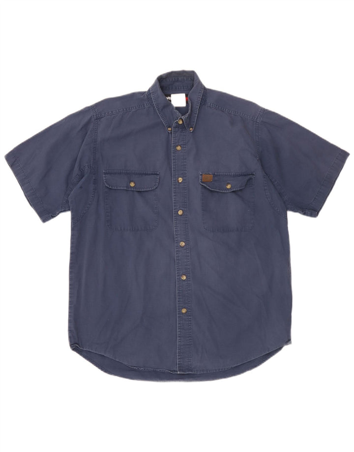 Wrangler Chemise à manches courtes pour homme en coton bleu marine Taille L