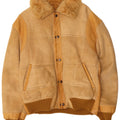 vintage Mens Bomber Shearling Jacket UK 38 Beige Moyen