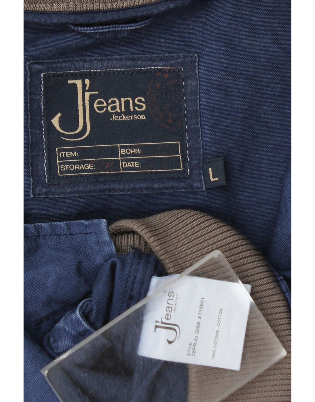 Jeckerson Veste en Jean Homme UK 40 Large Bleu Marine Coton