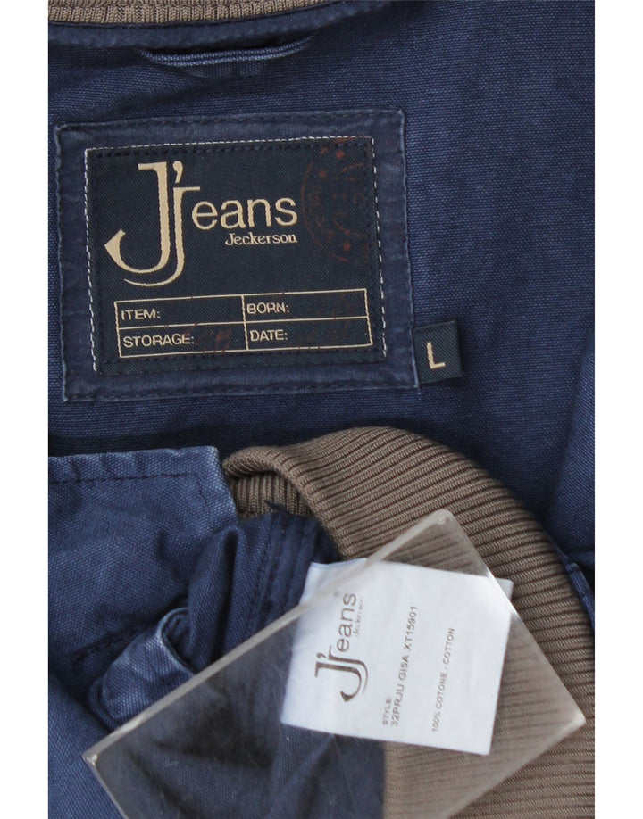Jeckerson Veste en Jean Homme UK 40 Large Bleu Marine Coton