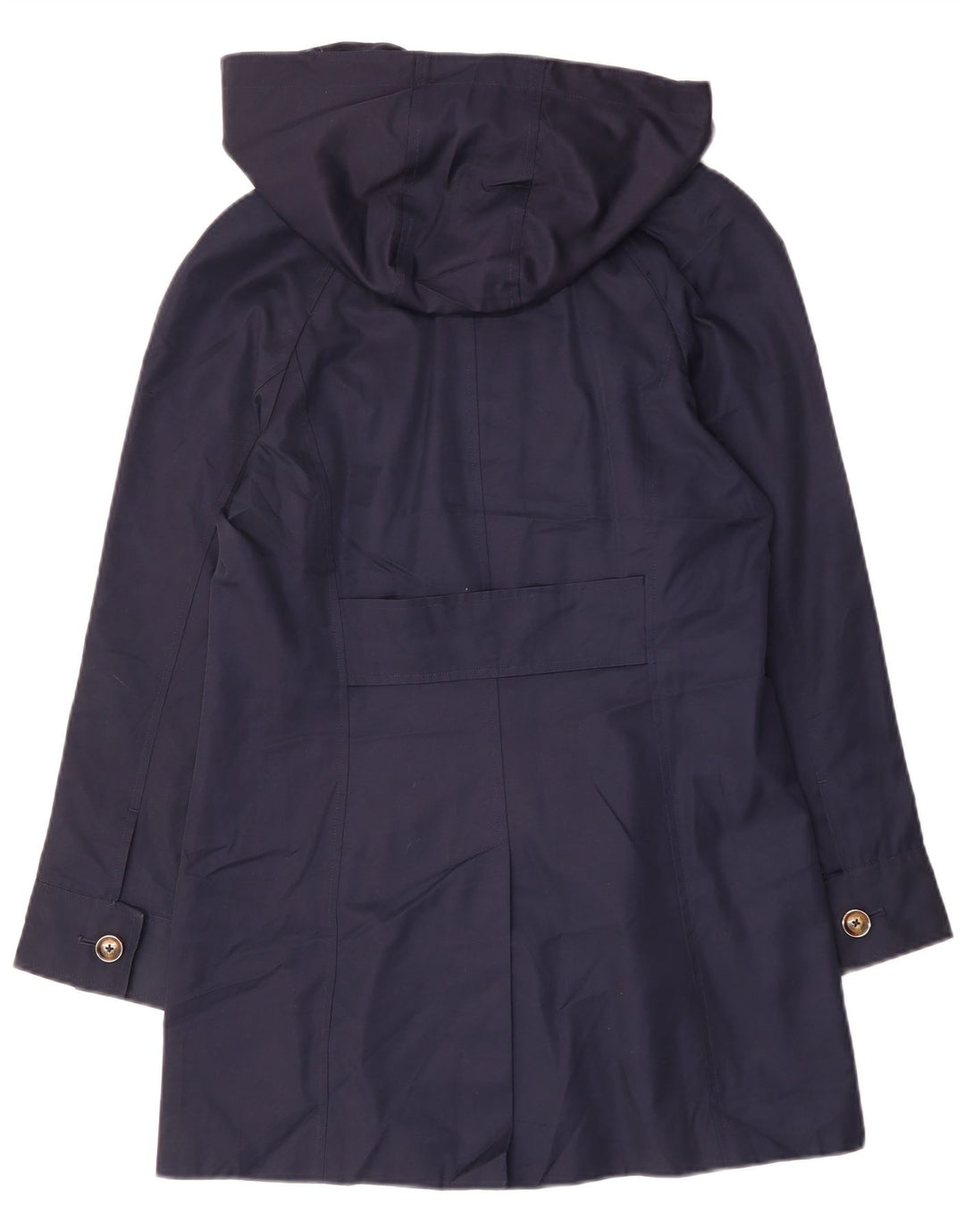 LONDON FOG Trench à capuche pour femme UK 14 en coton bleu marine moyen