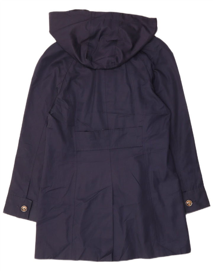 LONDON FOG Trench à capuche pour femme UK 14 en coton bleu marine moyen