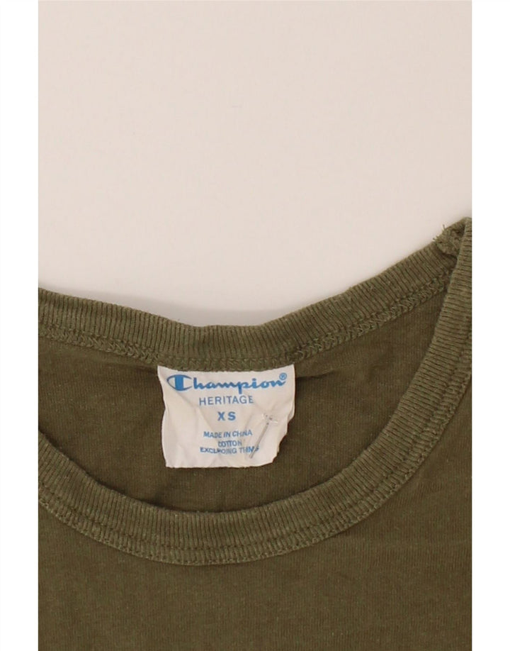 CHAMPION Mens Heritage T-Shirt Top XS Khaki Vintage Champion and Second-Hand Champion from Messina Hembry 