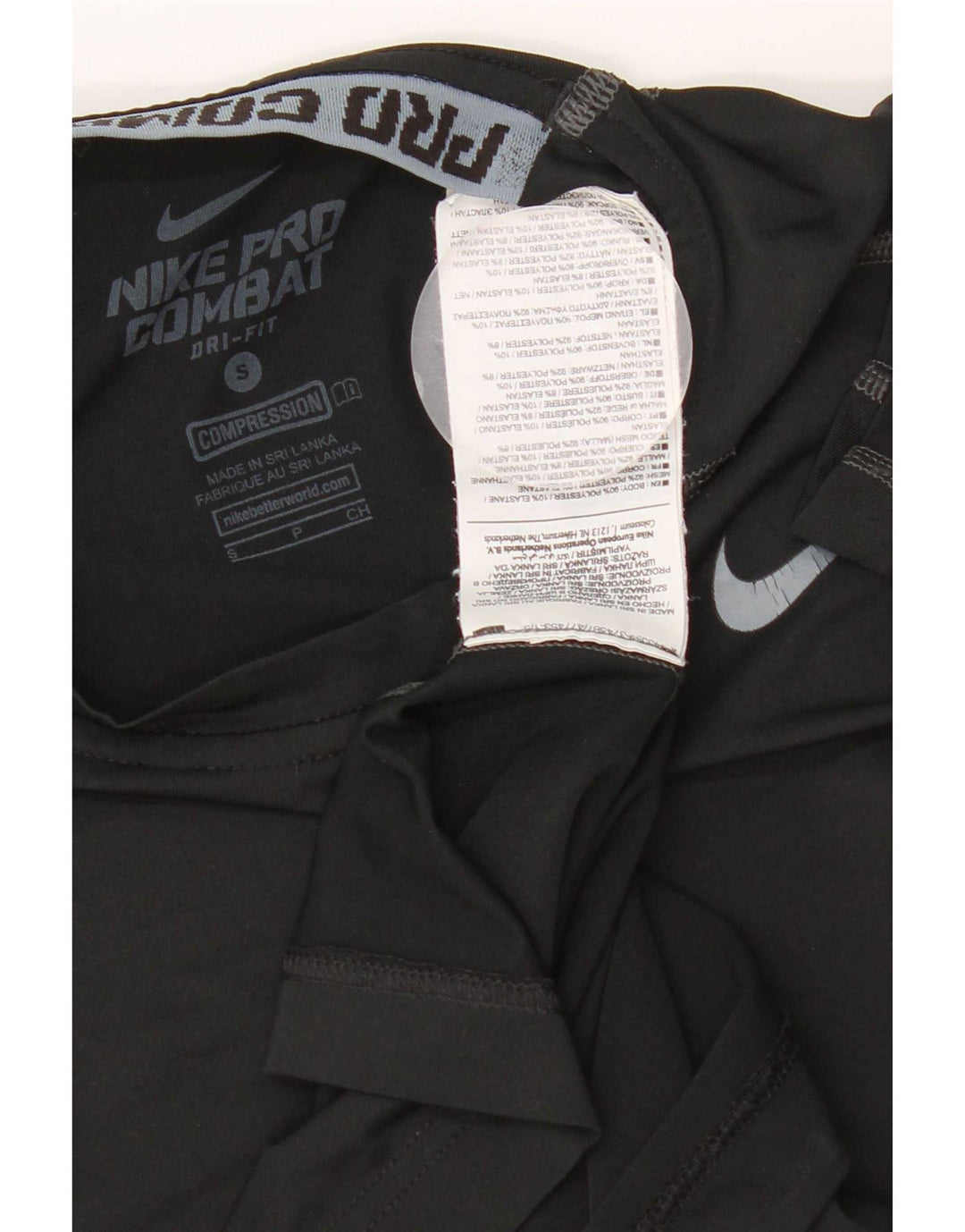 Nike T-shirt de compression pour homme Petit Noir Polyester